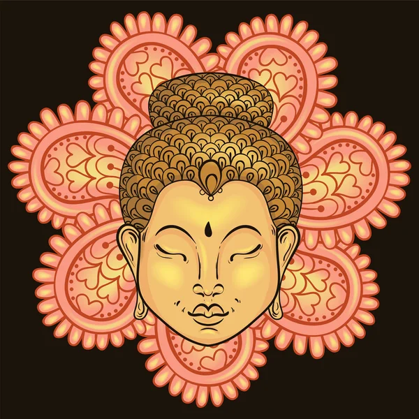 Portrait vectoriel artistiquement coloré de Bouddha isolé sur le sable — Image vectorielle