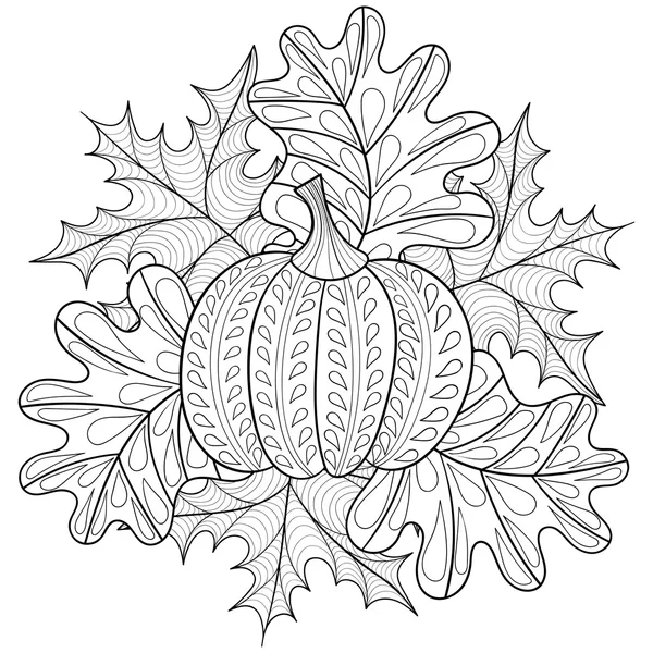 Vector otoño modelado fondo con calabaza, arce y roble l — Archivo Imágenes Vectoriales