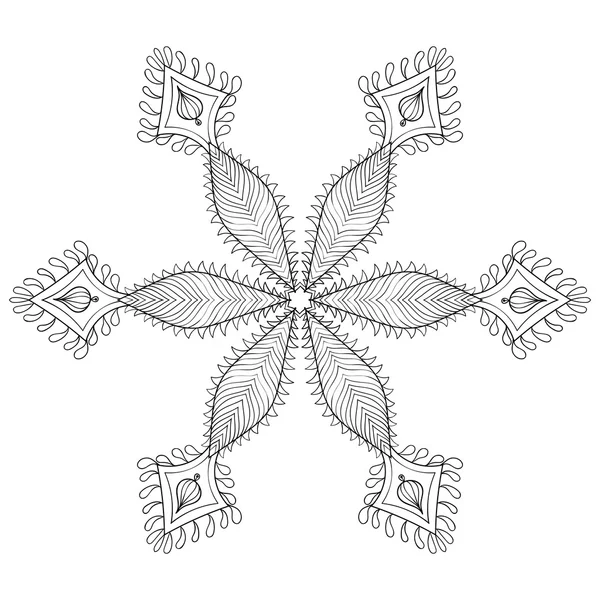 Zentangle stylized winter snowflake for Christmas New Year. Free — 스톡 벡터