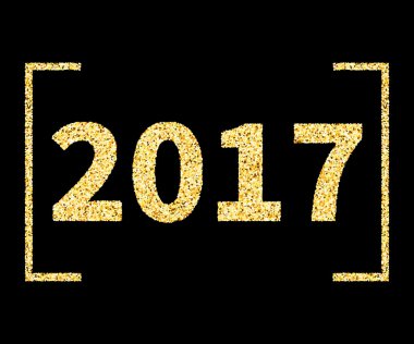 2017 Siyah altın glitter tarzı 2017 Yeni Yıl türü, şablon fo