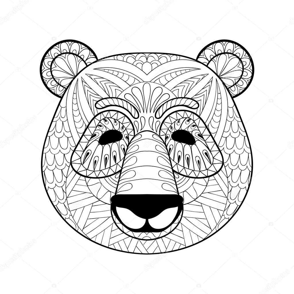 Download Panda zentangle | Head of Panda in zentangle style ...