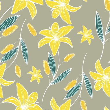 Sarı Lilyum desen