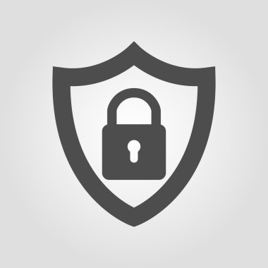 Security shield with lock clipart