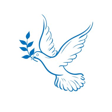 blue dove of peace clipart