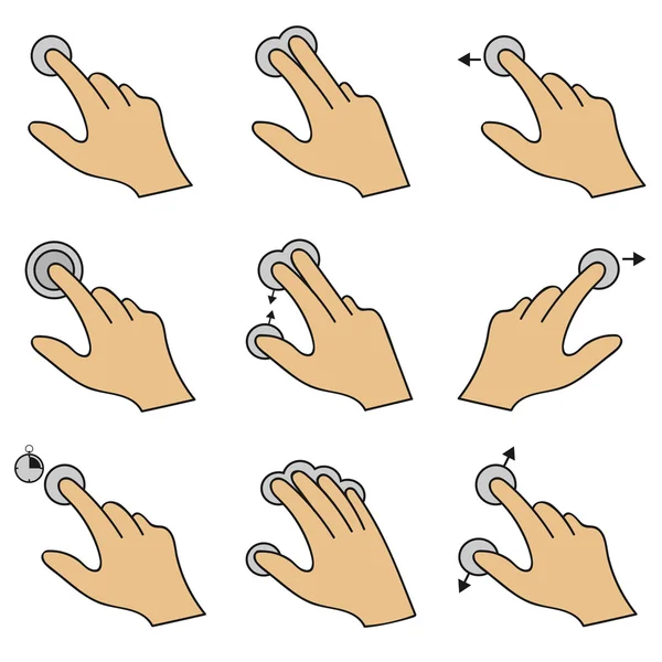 Touch scherm pictogrammen — Stockvector