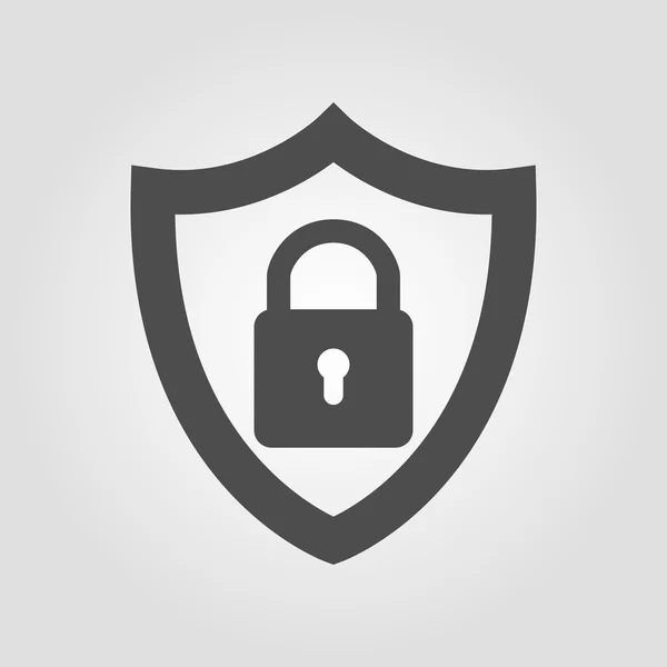 Security shield med lås — Stock vektor
