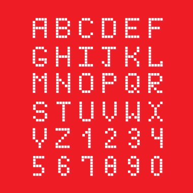 Basit piksel font kırmızı