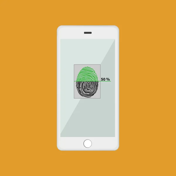 Смартфон со сканом отпечатков пальцев — стоковый вектор