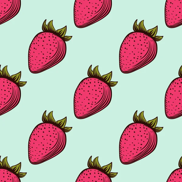 Strawberry seamless pattern — Stock Vector