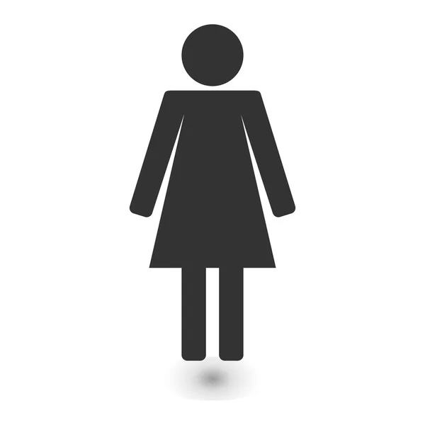 Baño icono femenino — Vector de stock