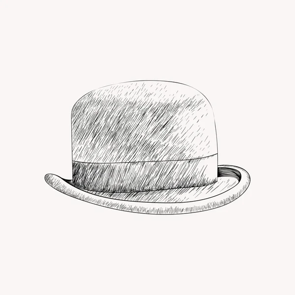 Black bowler hat — Stock Vector