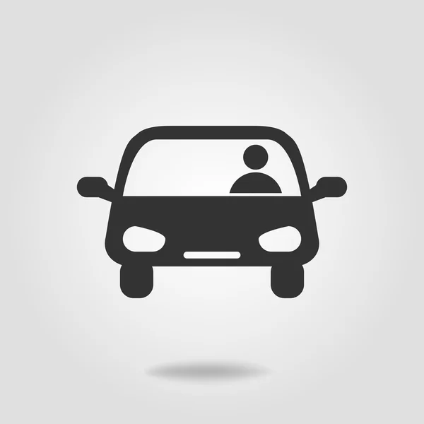 Auto-Ikone auf grau — Stockvektor