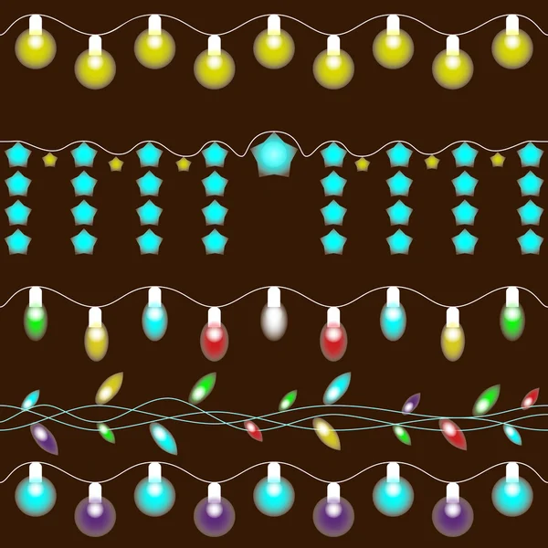 Lumières de Noël colorées — Image vectorielle