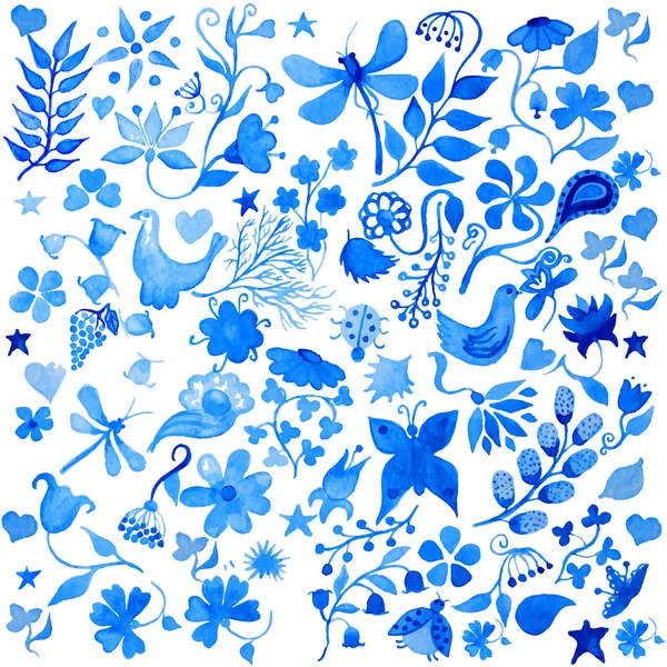 Aquarelle motif floral — Image vectorielle