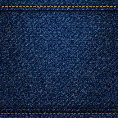 Denim jeans doku dizeleri ve dikişleri ile. Vektör çizim