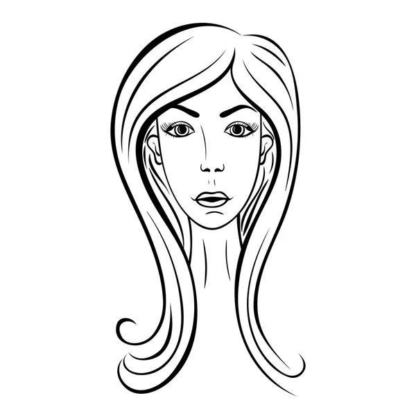 Girl face. Fashion illustration. — Stock Vector