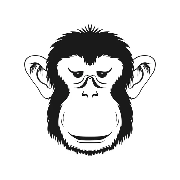 Monkey face. Vector illustration. — Stock Vector