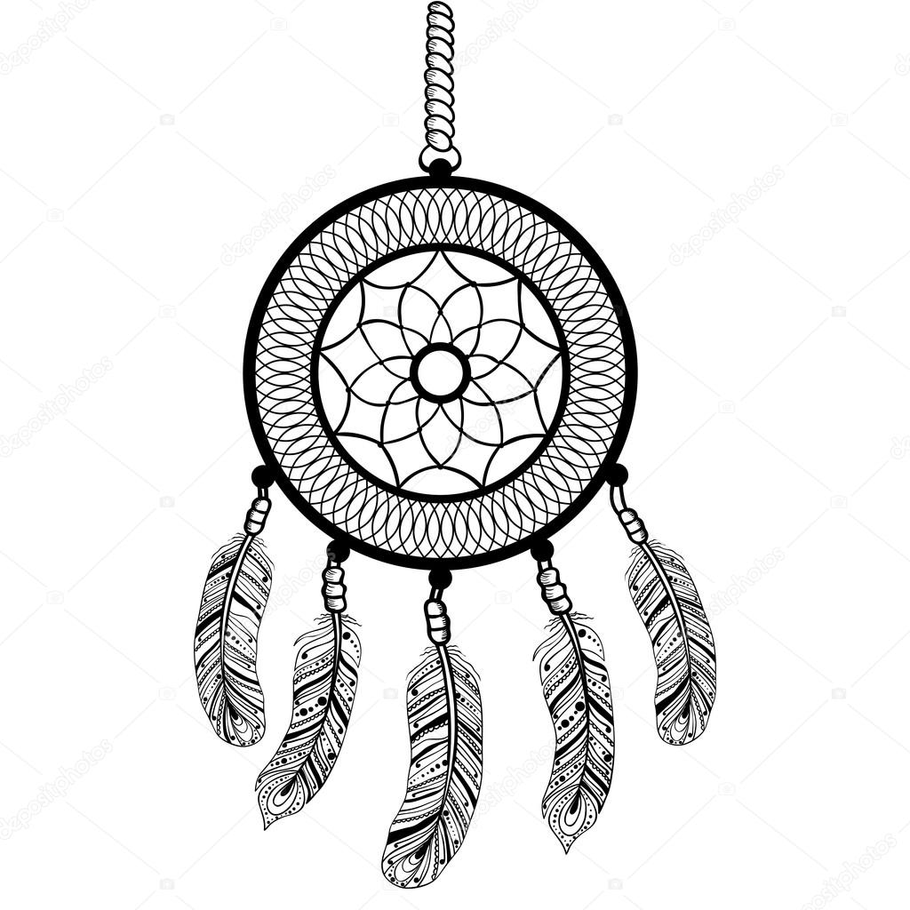 Native American Dreamcatcher Icon, Simple Style Stock Vector