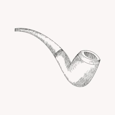Kroki tütün boru. Elle çizilmiş doodle vektör çizim.