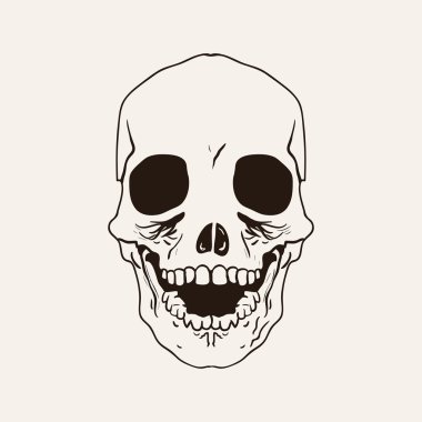 Vektör çizimi kemik kafa kafatası