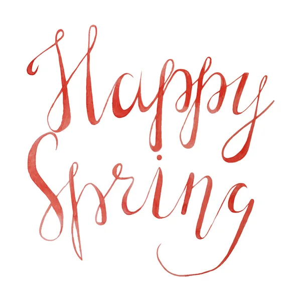 Aquarelle Inscription calligraphique Happy Spring in vintage s — Image vectorielle