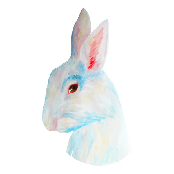 Acuarela blanca lindo conejo para Pascua. Vector dibujado a mano illus — Archivo Imágenes Vectoriales