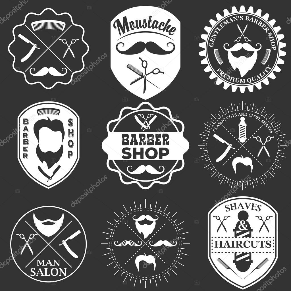 Vintage barber logo shop templates