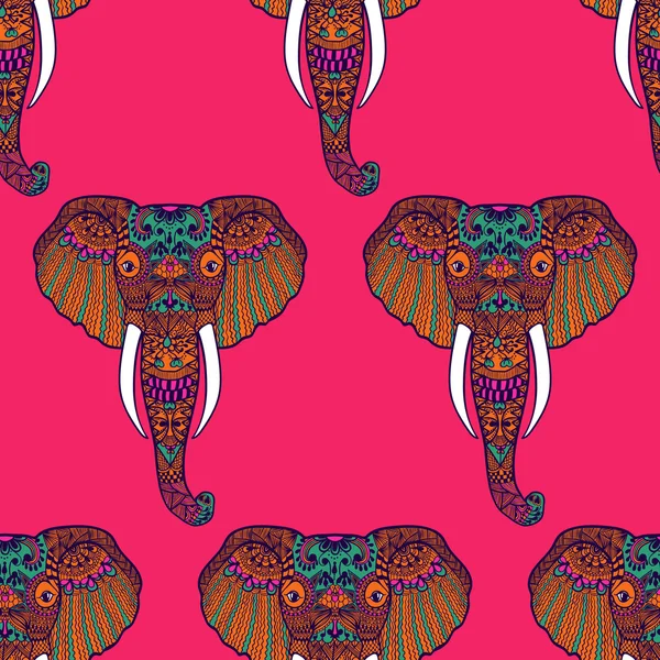 Zentangle gestileerd Indische olifant — Stockvector