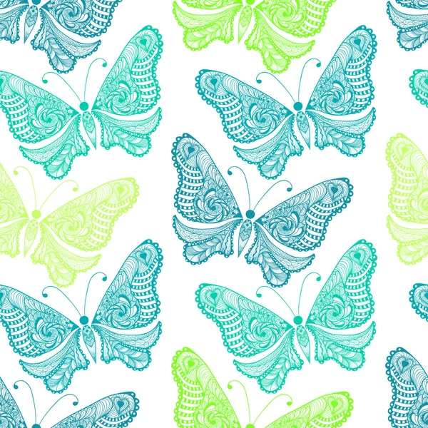 Zentangle stylized sea Butterfly pattern — Stock Vector