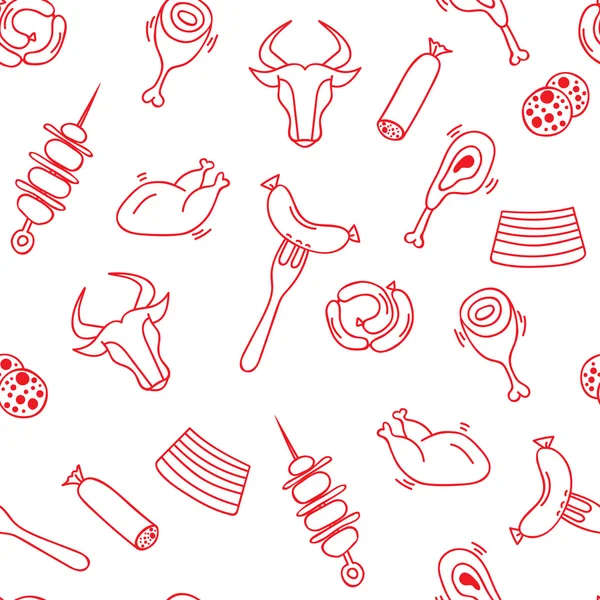 Meat seamless pattern — Stock Vector