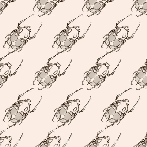 Gravura desenhada à mão Sketch of Scarab Beetle, May bug or Europea — Vetor de Stock