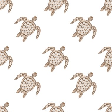 Zentangle aşiret stilize kaplumbağa seamless modeli. Elle çizilmiş aq