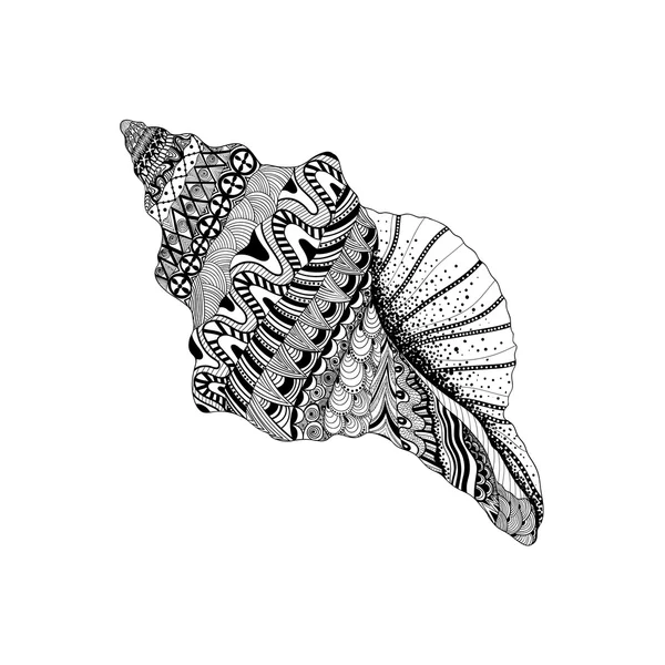 Zentangle stylized black sea cockleshell. Hand Drawn aquatic doo Royalty Free Stock Illustrations