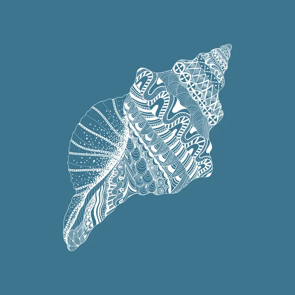 Zentangle stylized sea cockleshell. Hand Drawn aquatic doodle ve Royalty Free Stock Vectors