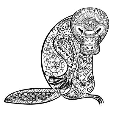 Zentangle Australian platypus totem for adult anti stress Colori