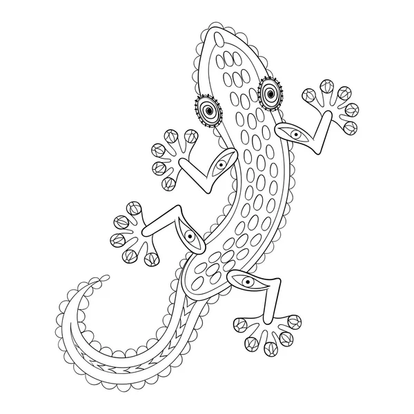 Zentangle Lizard totem para adulto anti stress Colorir página para um —  Vetores de Stock