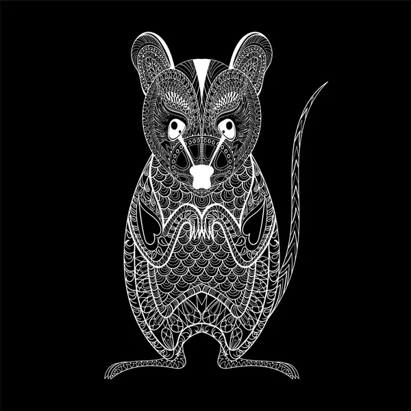 Totem Zentangle Possum pour adulte anti stress Coloriage pour une — Image vectorielle