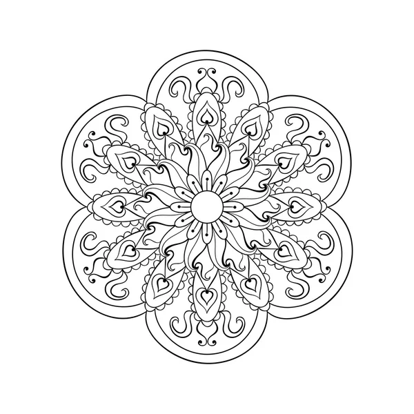 Zentangle stilisiertes arabisches, indisches Mandala. handgezeichneter Jahrgang oder — Stockvektor