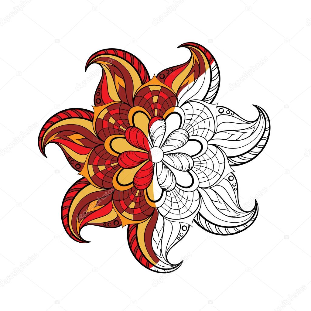 Zentangle stylized Arabic, Indian round Mandala for adult colori