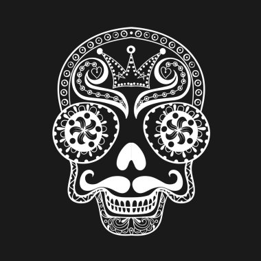 Vector  Dead Skull illustration, Hand drawn Skull in zentangle s clipart