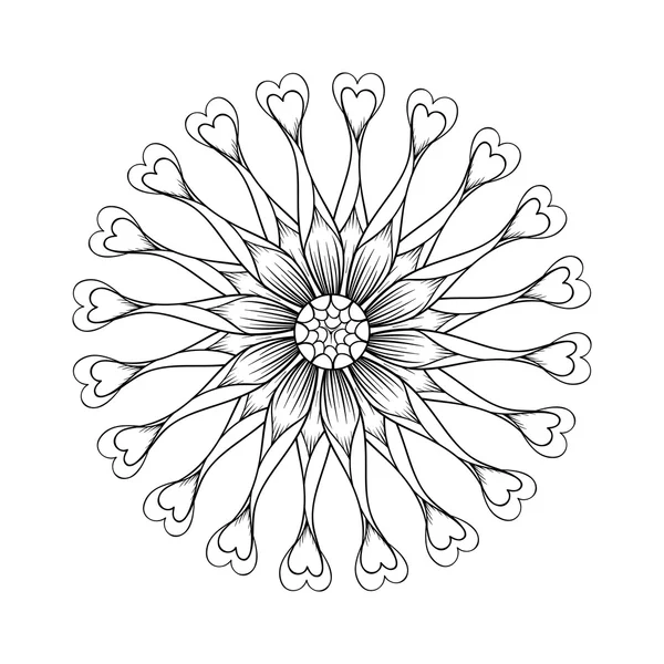 Dibujo para colorear con flores Osteospermum, Flower Power Spider Pur — Archivo Imágenes Vectoriales