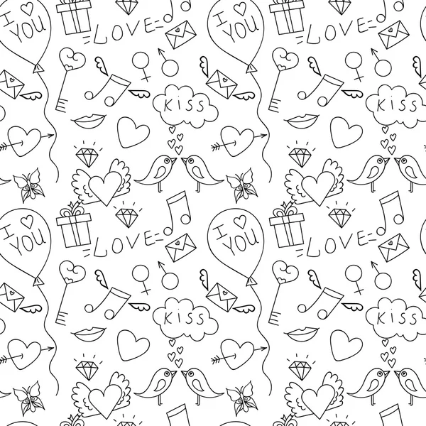 Hand drawn love seamless patternfor St. Valentine'a day, for adu — стоковий вектор