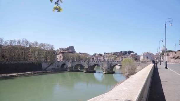 Rome Italie Castel Sant Angelo Pendant Pâques Avril 2021 Pont — Video