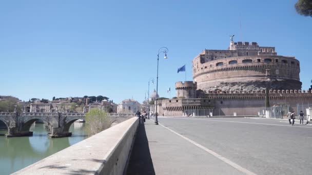 Roma Talya 2021 Paskalya Castel Sant Angelo Coronavirüs Salgını Için — Stok video