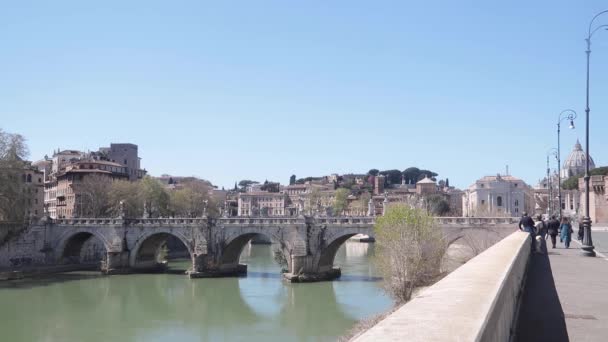 Roma Italia Castel Sant Angelo Durante Pascua Abril 2021 Causa — Vídeos de Stock