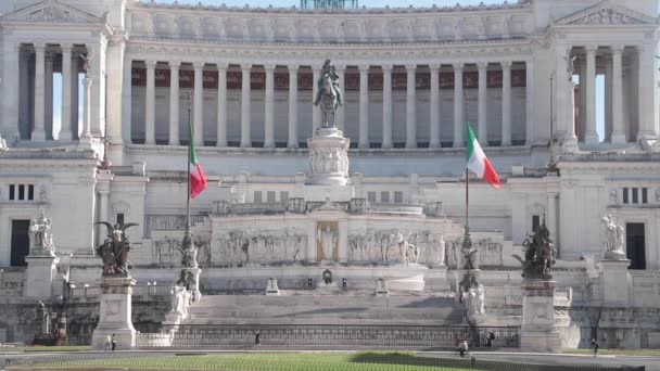 ローマ イタリア 2021年4月の東のヴェネツィア広場 コロナウイルスの緊急事態のための空の正方形の原因 — ストック動画