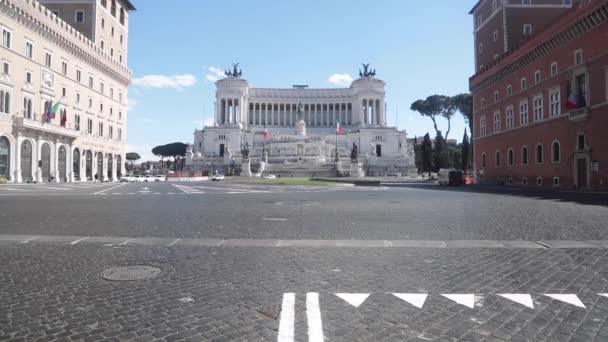 Roma Itália Praça Venezia Durante Páscoa Abril 2021 Causa Quadrada — Vídeo de Stock