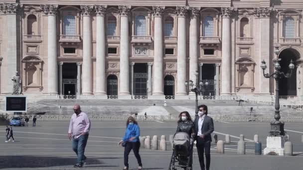 Rom Italien San Peters Kyrka Påskfirandet April 2021 Tom Kvadrat — Stockvideo