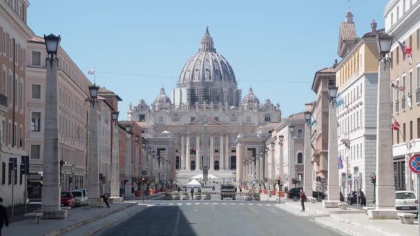 Rome Italy San Peter Church Easter Celebration April 2021 Empty — Stock Video