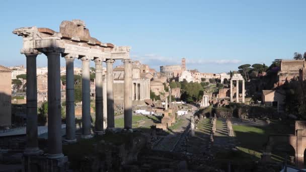 Ρώμη Ιταλία Καταπληκτική Θέα Του Fori Imperiali Κατά Διάρκεια Της — Αρχείο Βίντεο